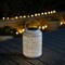 Set of 2/4 8.75"H Metal Cutout Flower Solar Powered Outdoor Hanging Lantern with LED Light